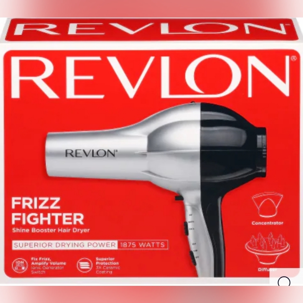 Revlon Silver and Black Frizz Fighter Hair Dryer